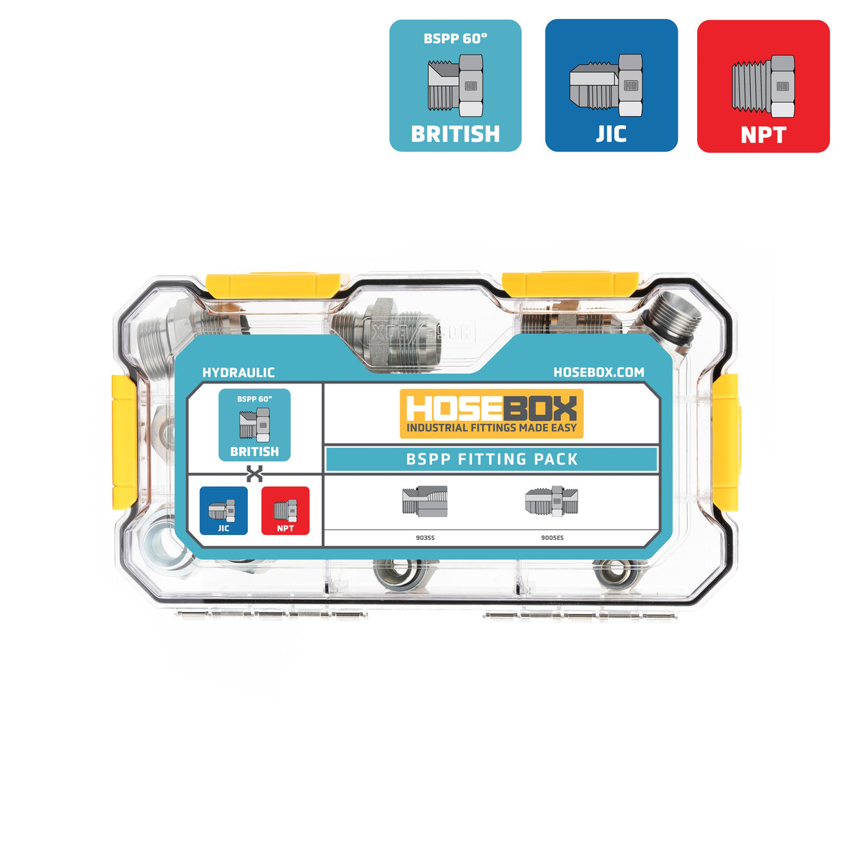 HOSEBOX - HB2023-002 - BSPP - JIC - NPT FITTING PACK