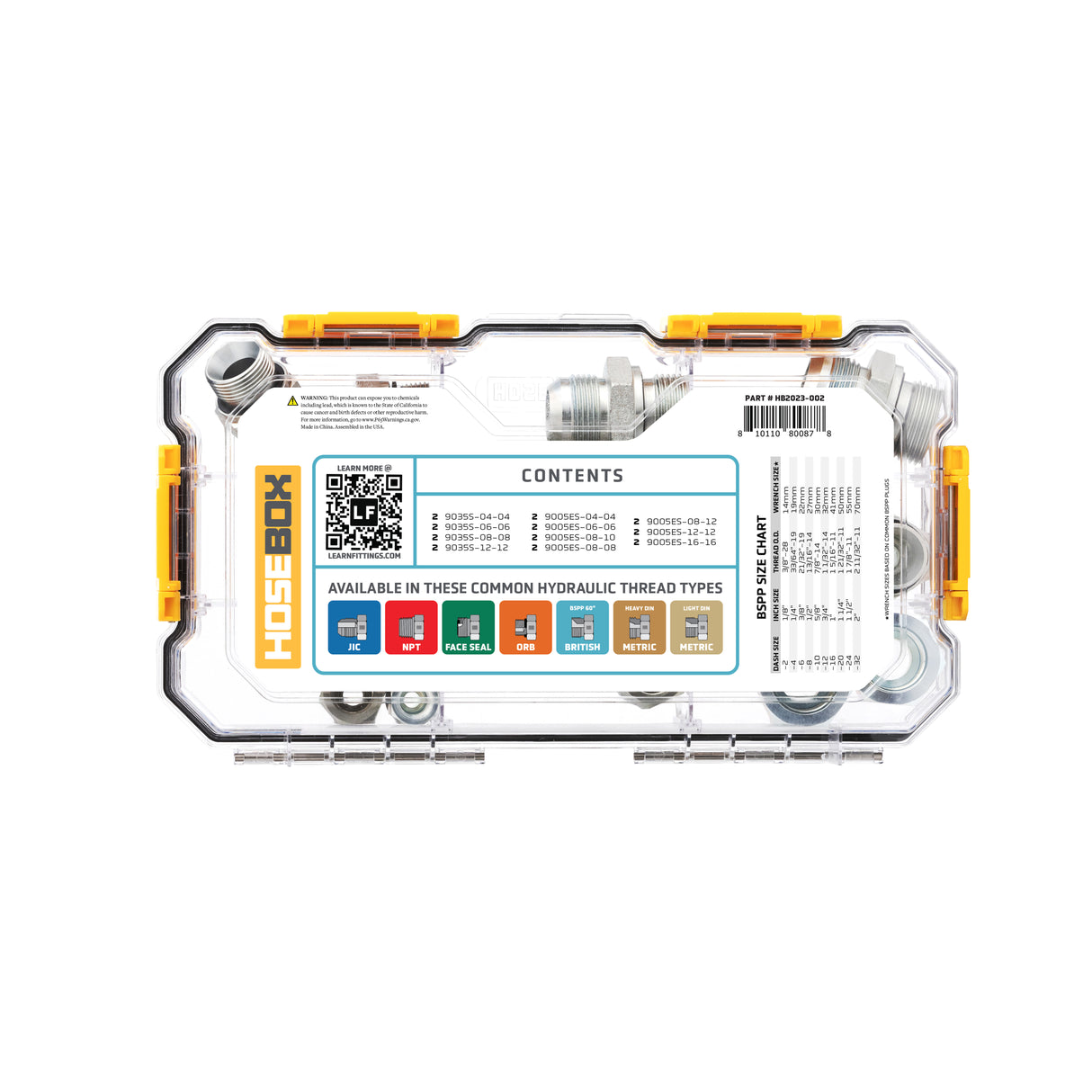HOSEBOX - HB2023-002 - BSPP - JIC - NPT FITTING PACK