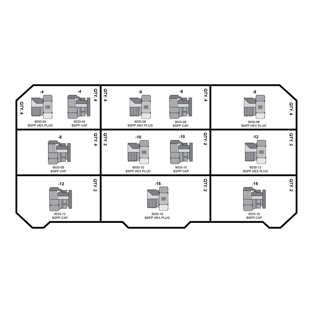 HOSEBOX - HB2023-004 - BSPP CAPS - PLUGS FITTING PACK