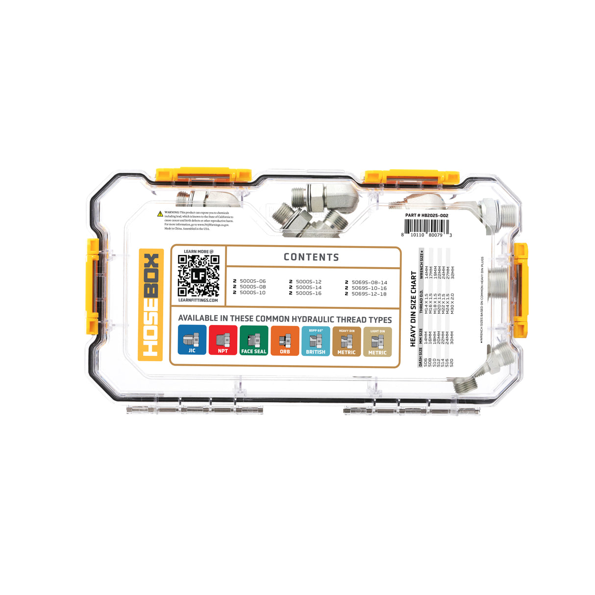 HOSEBOX - HB2025-002 - METRIC HEAVY DIN - DIN - METRIC FITTING PACK