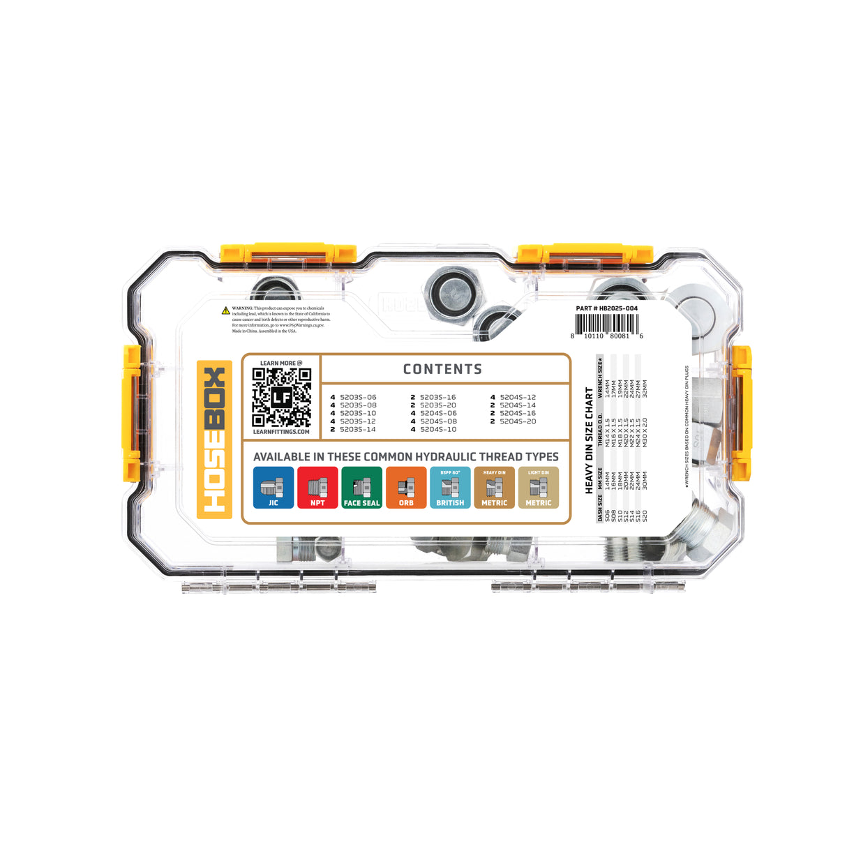 HOSEBOX - HB2025-004 - METRIC HEAVY DIN CAPS AND PLUGS FITTING PACK