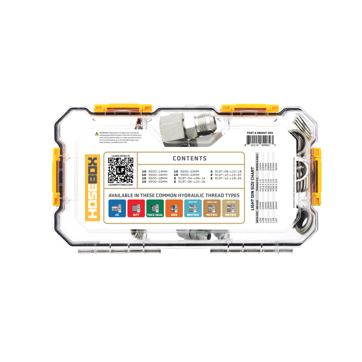 HOSEBOX - HB2027-001 - METRIC LIGHT DIN - JIC - DIN SEALS
