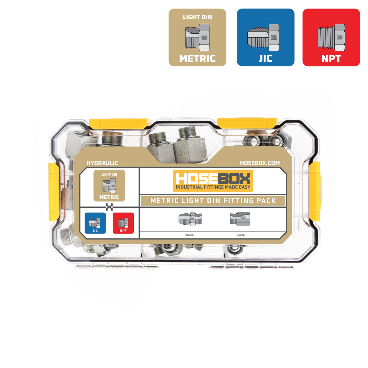 HOSEBOX - HB2027-003 - METRIC LIGHT DIN - JIC - NPT