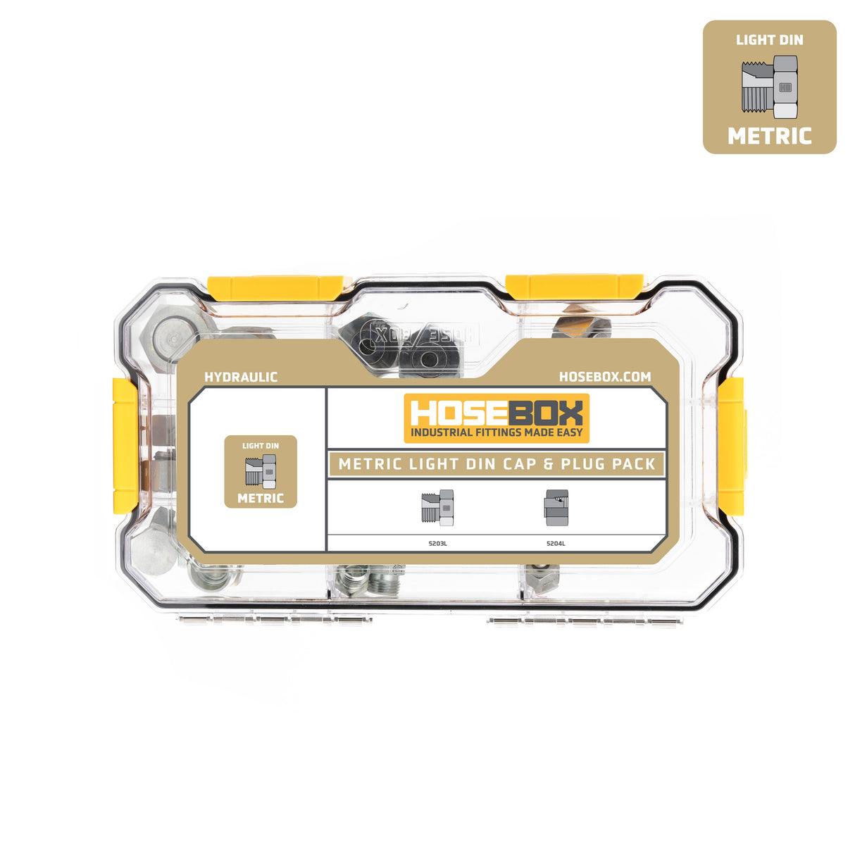 HOSEBOX - HB2027-004 - METRIC LIGHT DIN CAPS AND PLUGS