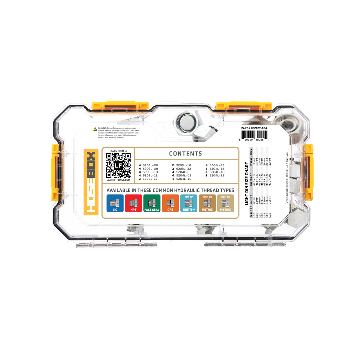 HOSEBOX - HB2027-004 - METRIC LIGHT DIN CAPS AND PLUGS