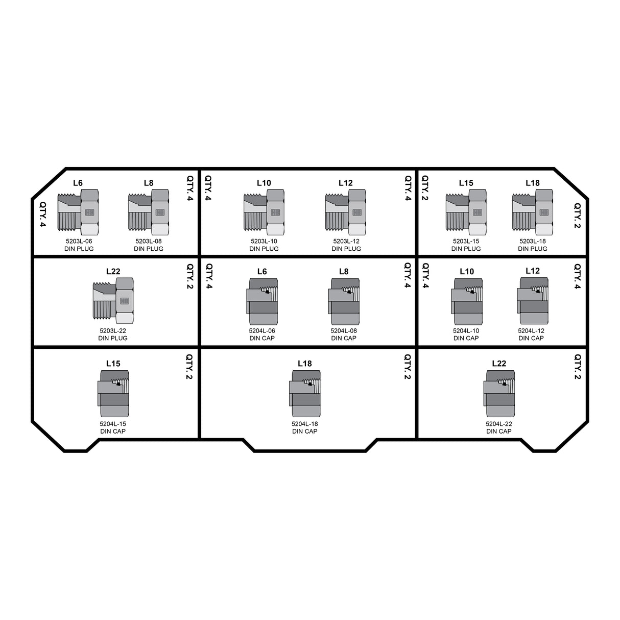 HOSEBOX - HB2027-004 - METRIC LIGHT DIN CAPS AND PLUGS