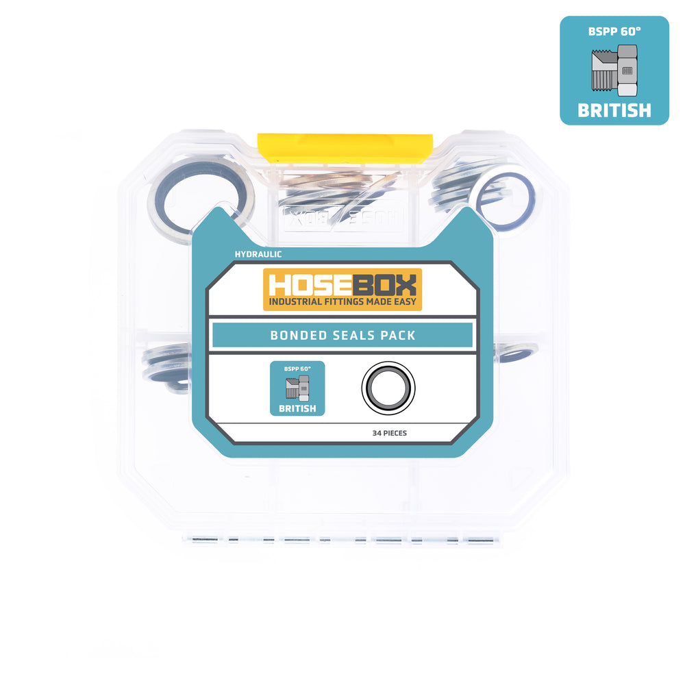 HOSEBOX - HB2083-001 - Hydraulic Seal Kit BSPP BONDED SEALS - 34 pcs.