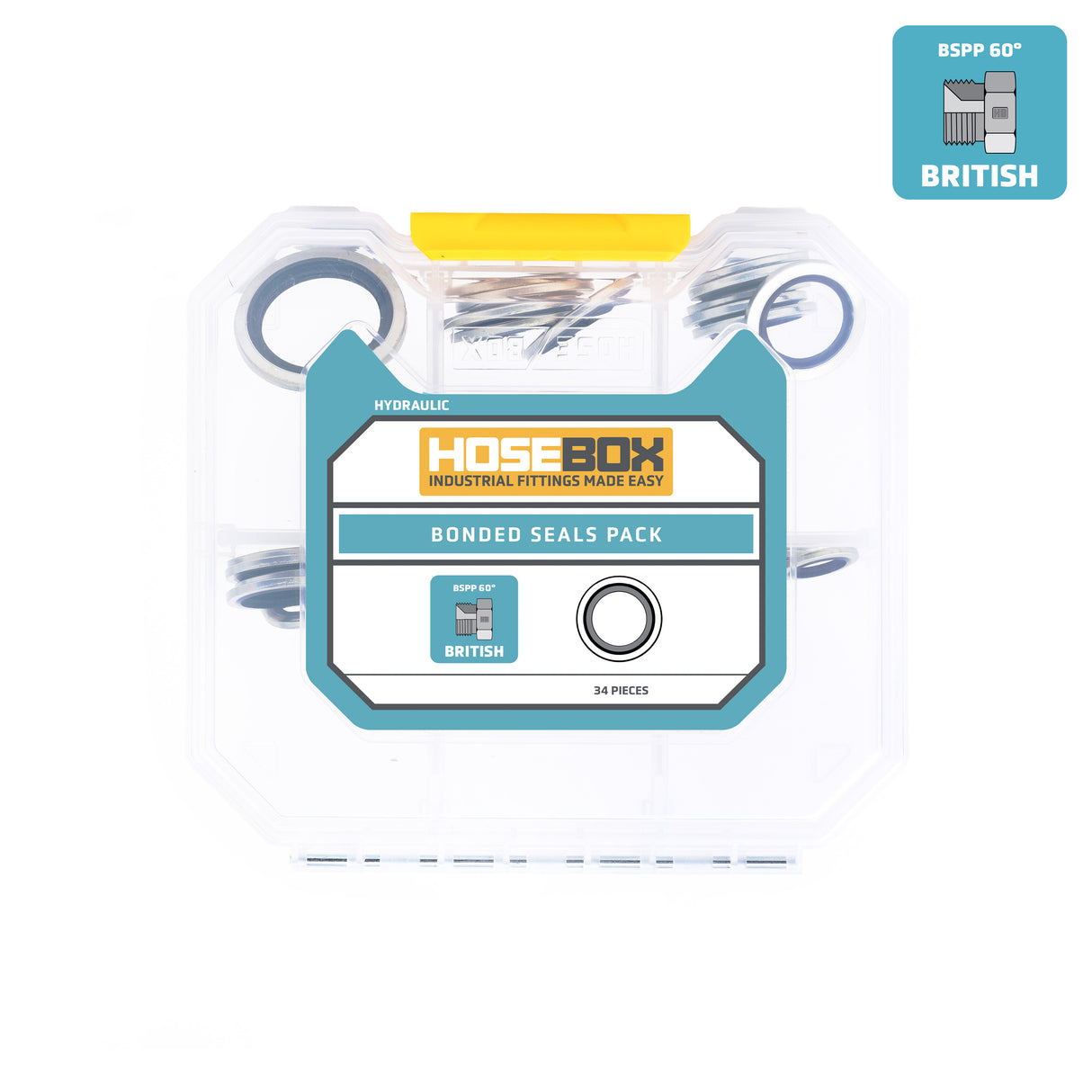 HOSEBOX - HB2083-001 - Hydraulic Seal Kit BSPP BONDED SEALS - 34 pcs.