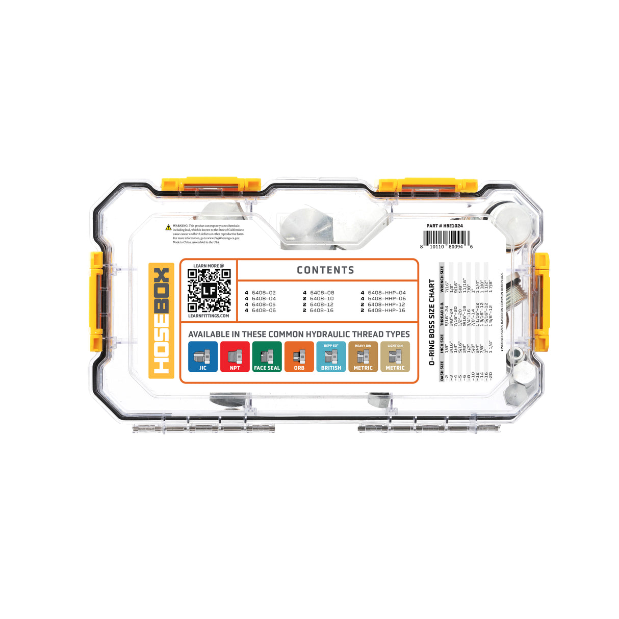 HOSEBOX - HBE1024 - ORB PLUGS FITTING PACK