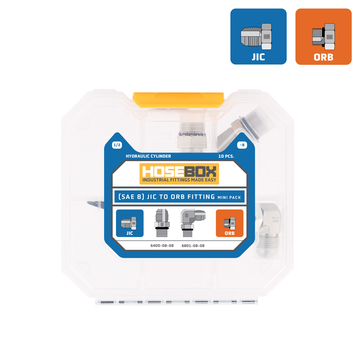 HOSEBOX - HBE2001-006 - (SAE 8) JIC to ORB Mini Pack