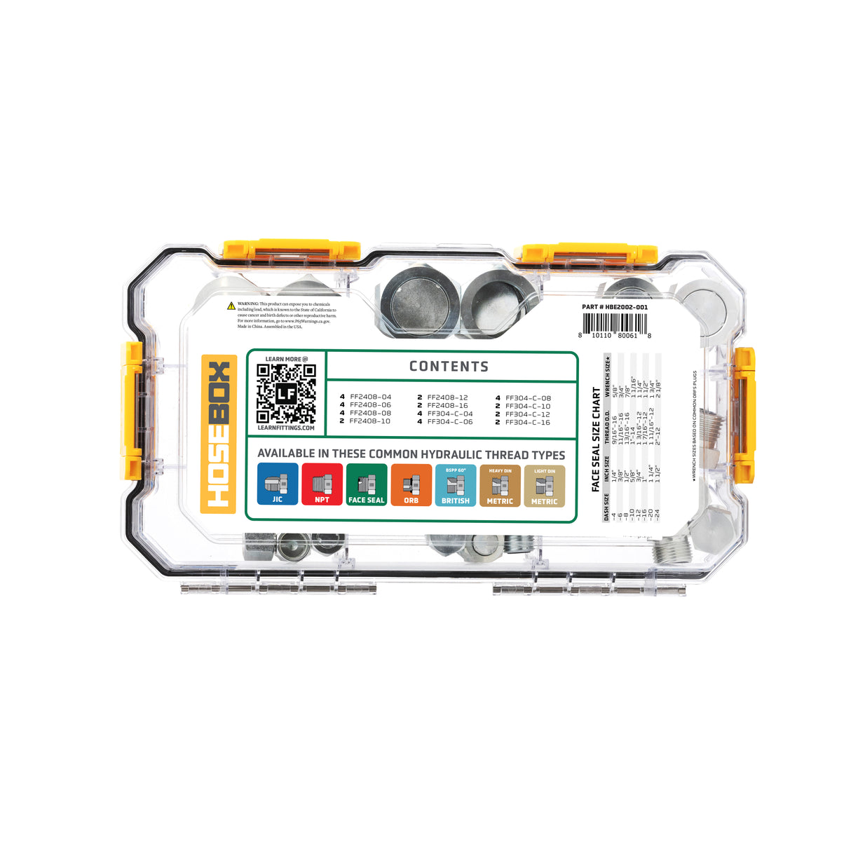 HOSEBOX - HBE2002-001 - FACE SEAL CAPS AND PLUGS FITTING PACK