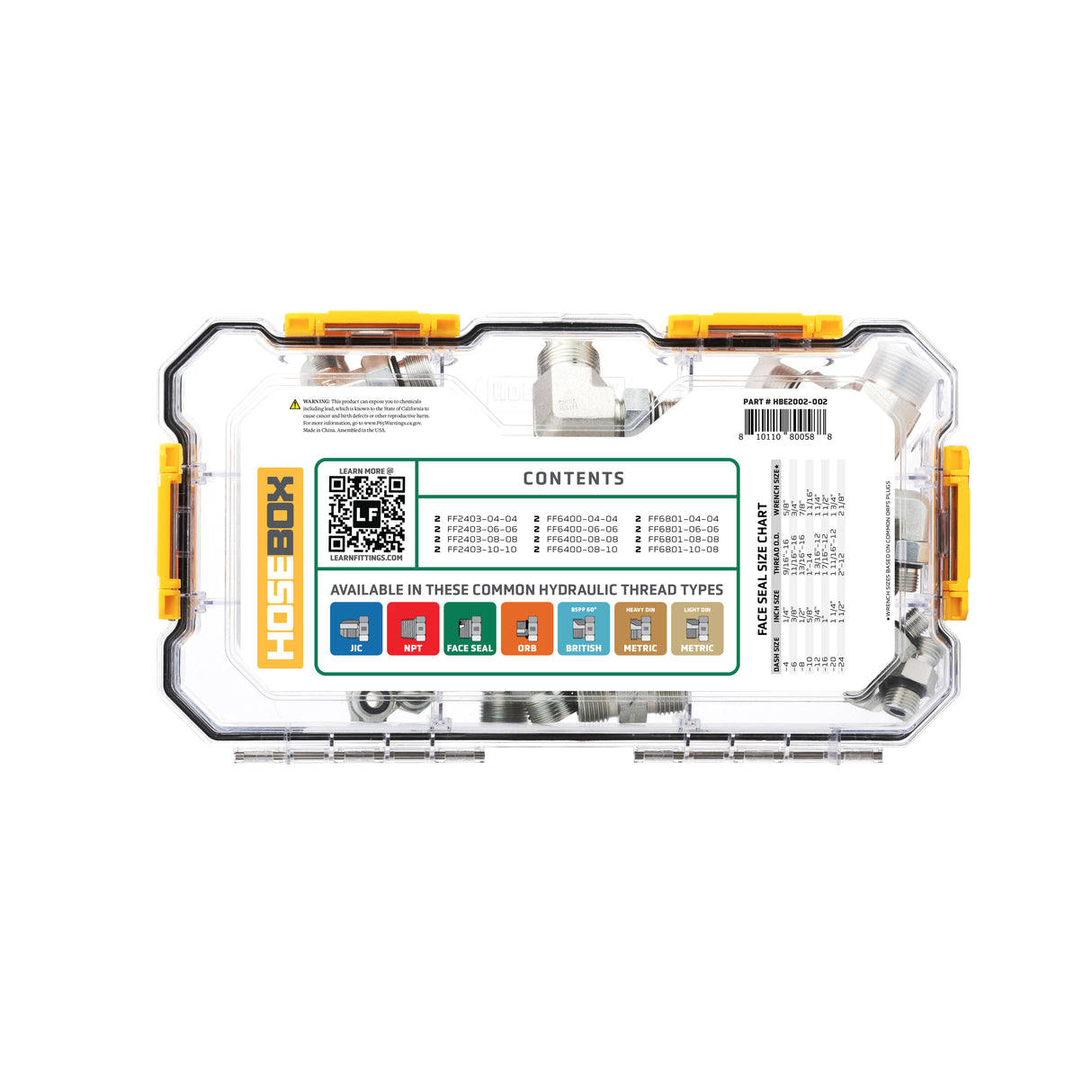 HOSEBOX - HBE2002-002 - FACE SEAL - ORB FITTING PACK