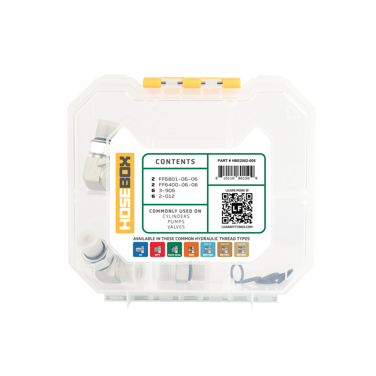 HOSEBOX - HBE2002-005 - (SAE 6) ORFS to ORB Mini Pack