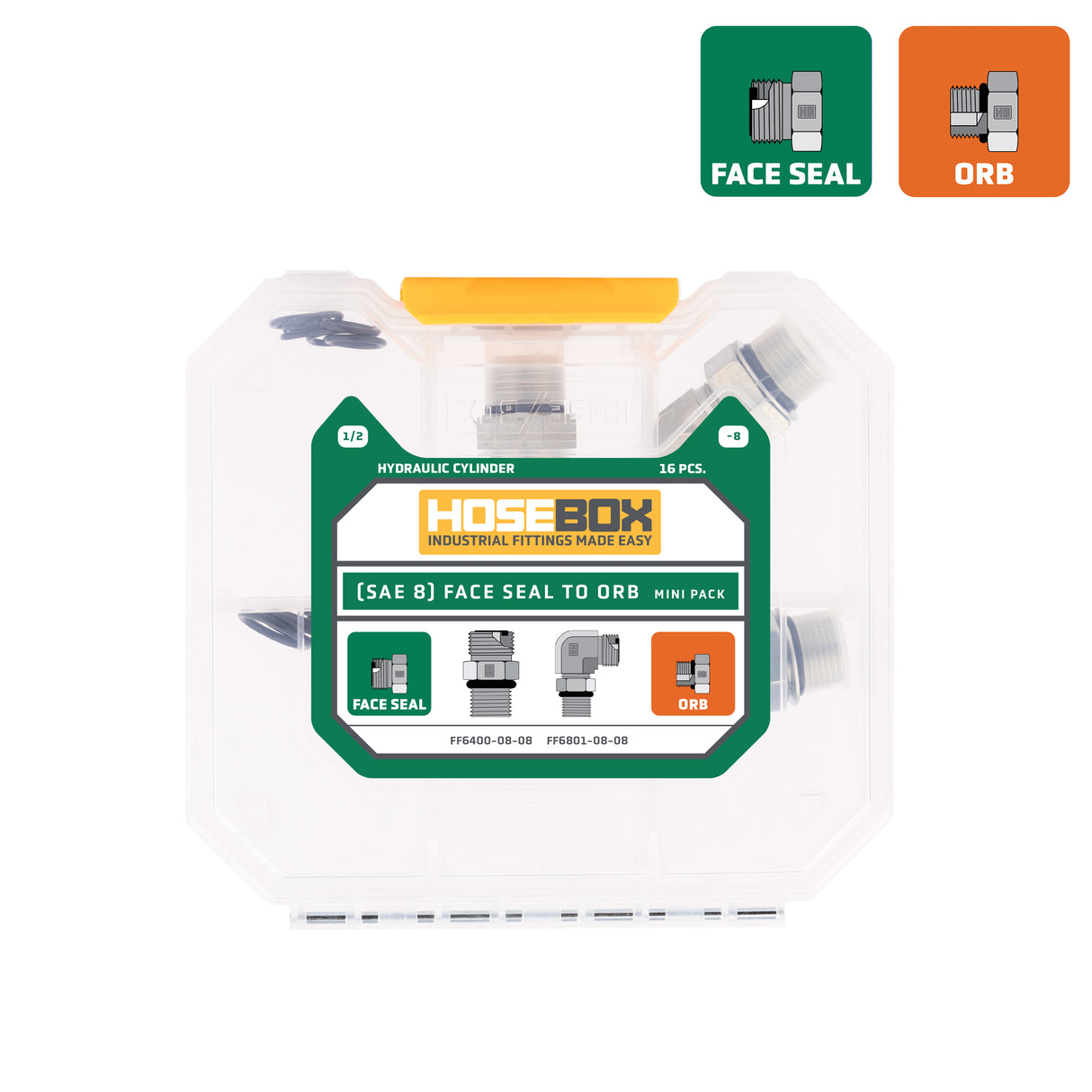 HOSEBOX - HBE2002-006 - (SAE 8) ORFS to ORB Mini Pack