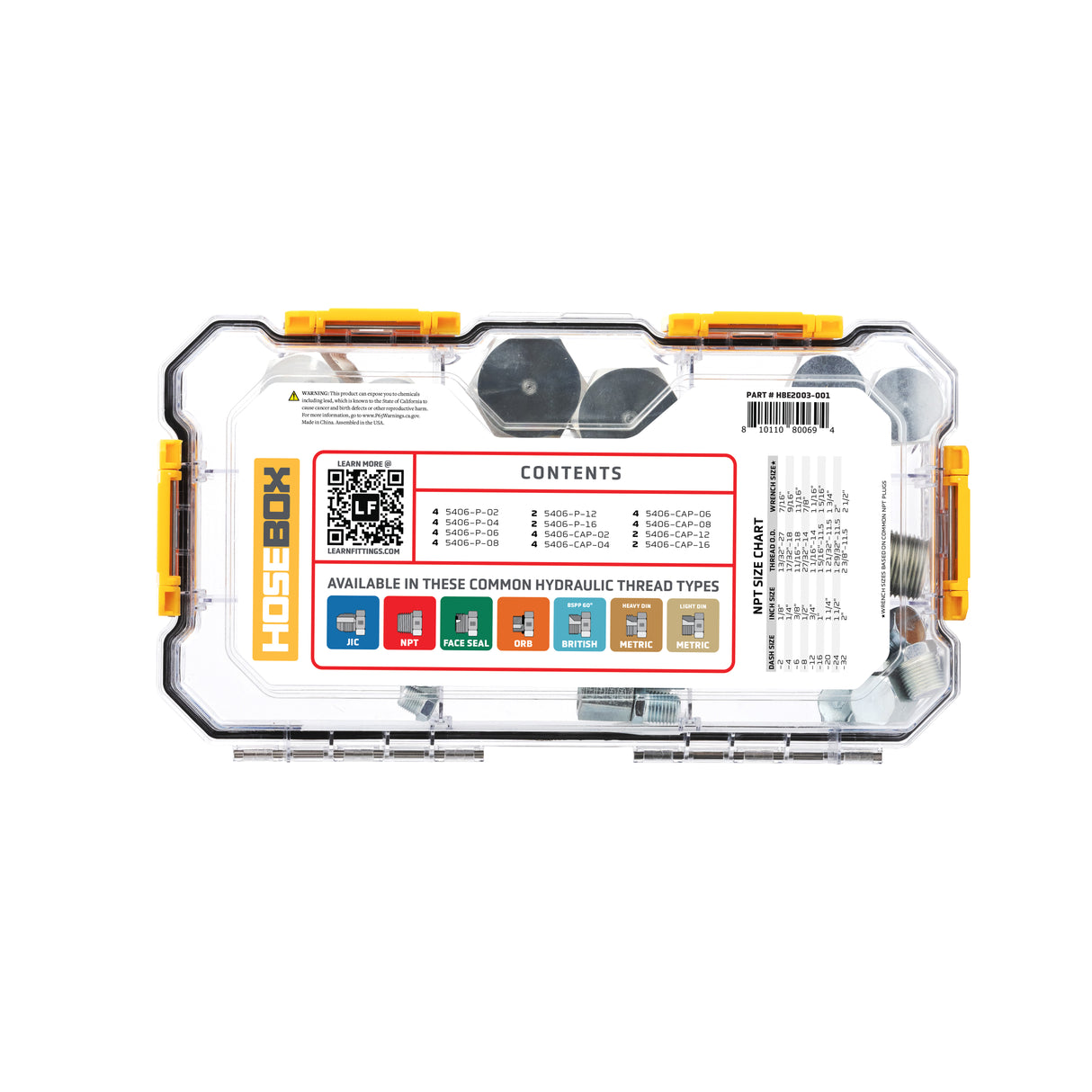 HOSEBOX - HBE2003-001 - NPT CAPS AND PLUGS FITTING PACK