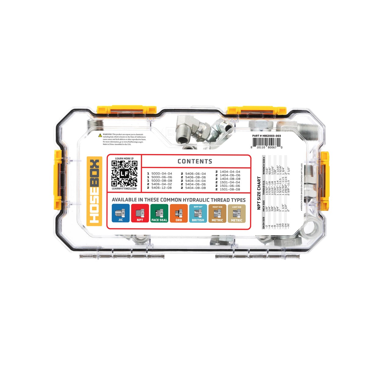 HOSEBOX - HBE2003-003 - NPT - NPT FITTING PACK