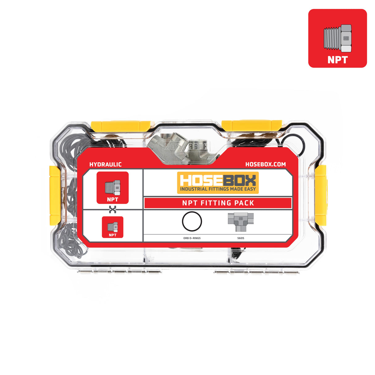 HOSEBOX - HBE2003-004 - NPT TEES - O-RINGS FITTING PACK