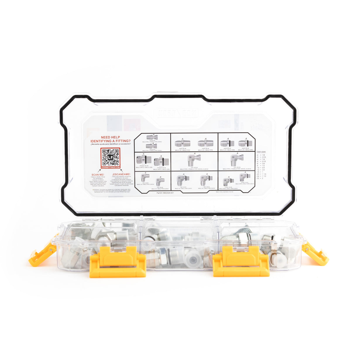 HOSEBOX - HBE2029-001 - VARIETY FITTINGS PACK (MOST COMMON JIC, FACE SEAL AND NPT FITTINGS)