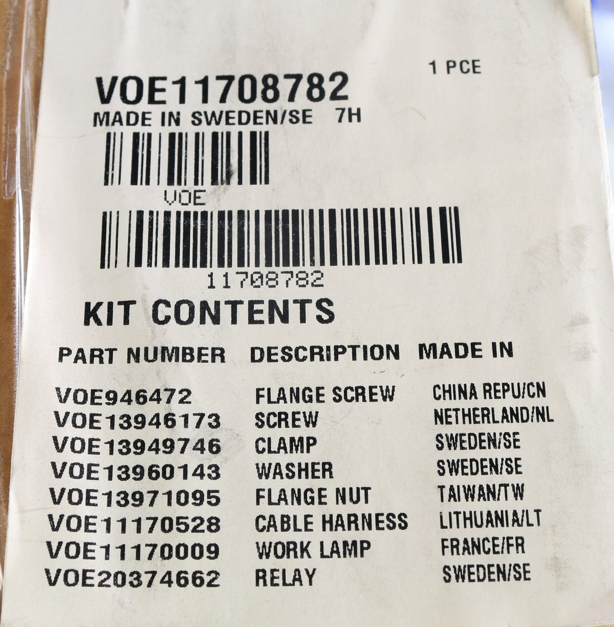 VOLVO - 11708782 - WORK LAMP