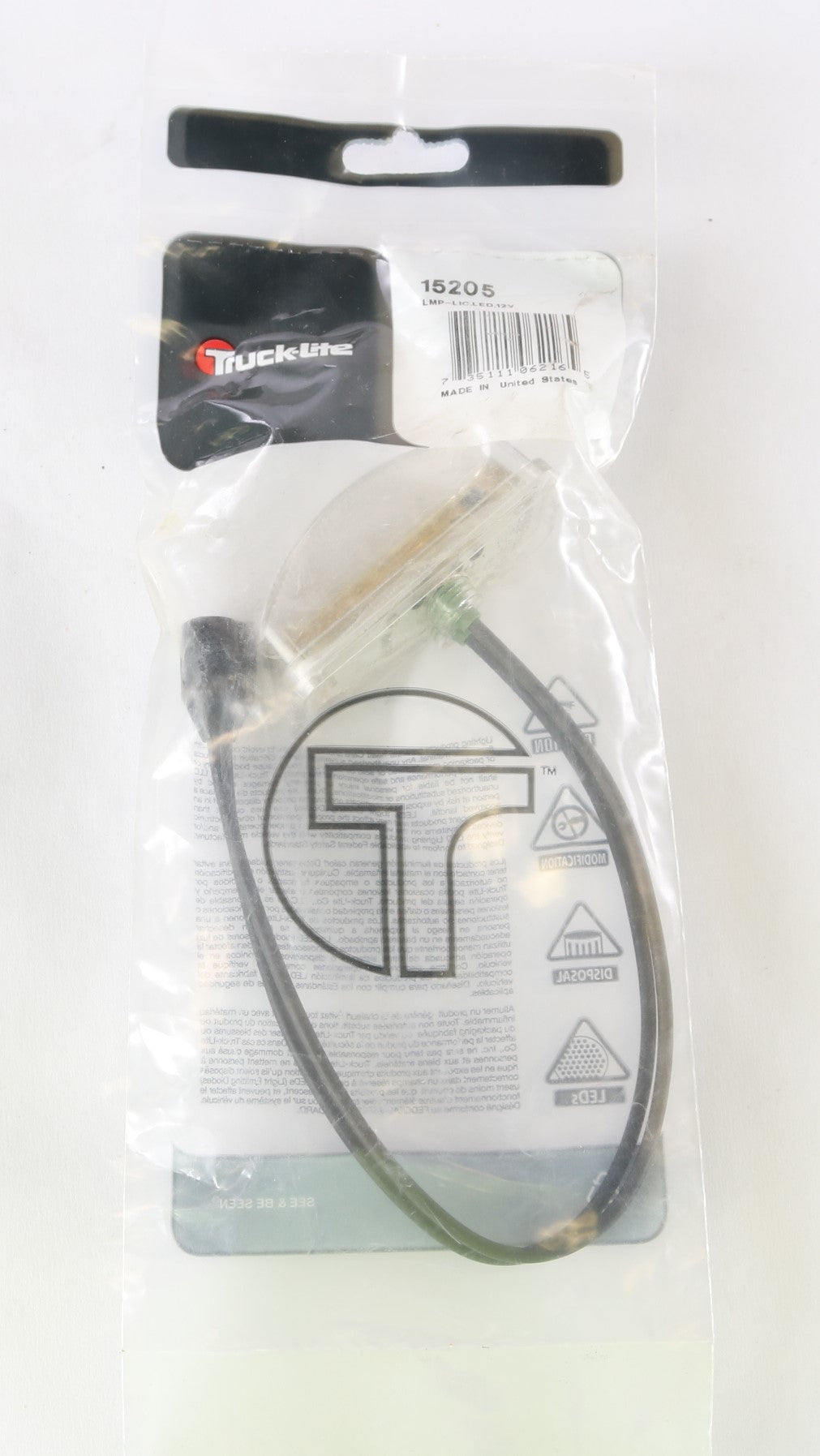TRUCK-LITE - 15205 - LAMP: LED LICENSE LIGHT CLEAR 12V