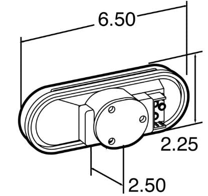 TRUCK-LITE - 60002R - OVAL STOP/TURN/TAIL BLACK GROMMET MOUNT PL-3 12V