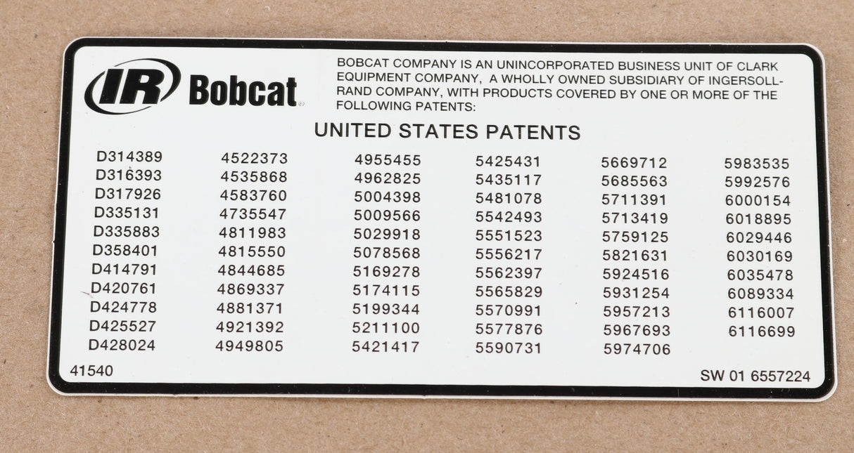 BOBCAT - 6557224 - DECAL