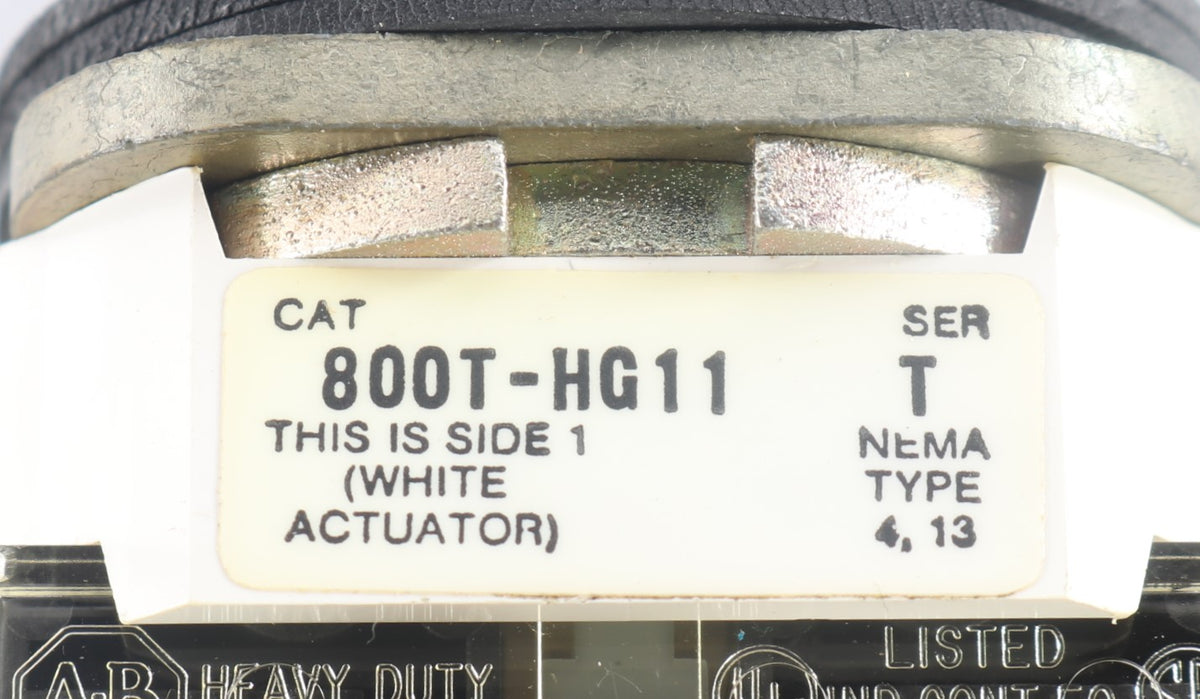 ALLEN-BRADLEY - 800T-HG11 - SELECTOR SWITCH SERIES T TYPE 4|13 2-POS.