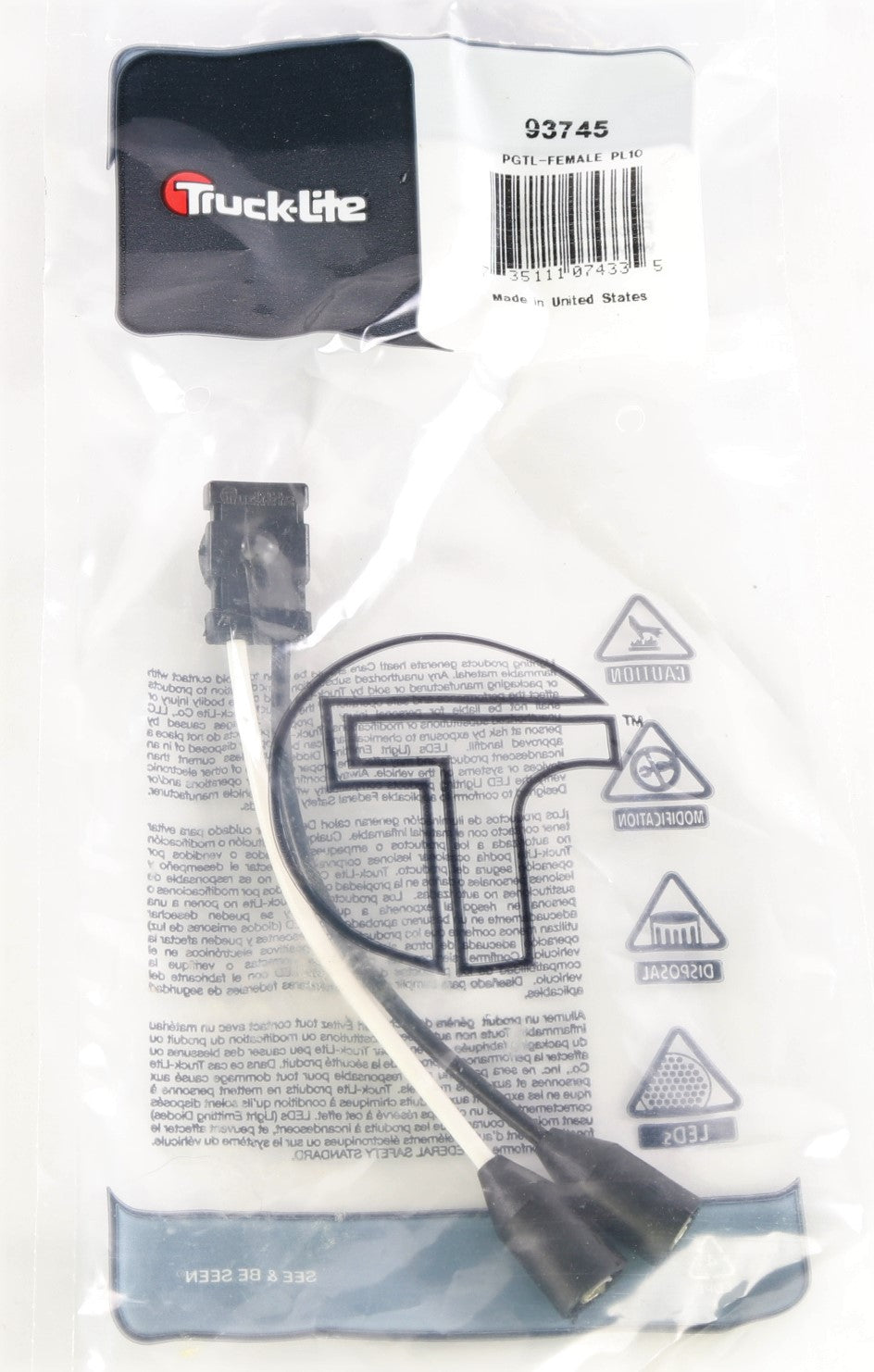 TRUCK-LITE - 93745 - FIT-N-FORGET MARKER CLEARANCE ADAPTER PL-10