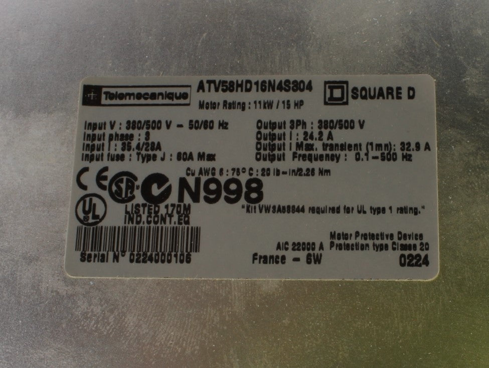 TELEMECANIQUE - ATV58HD16N4 - CONVERTER BLOCK