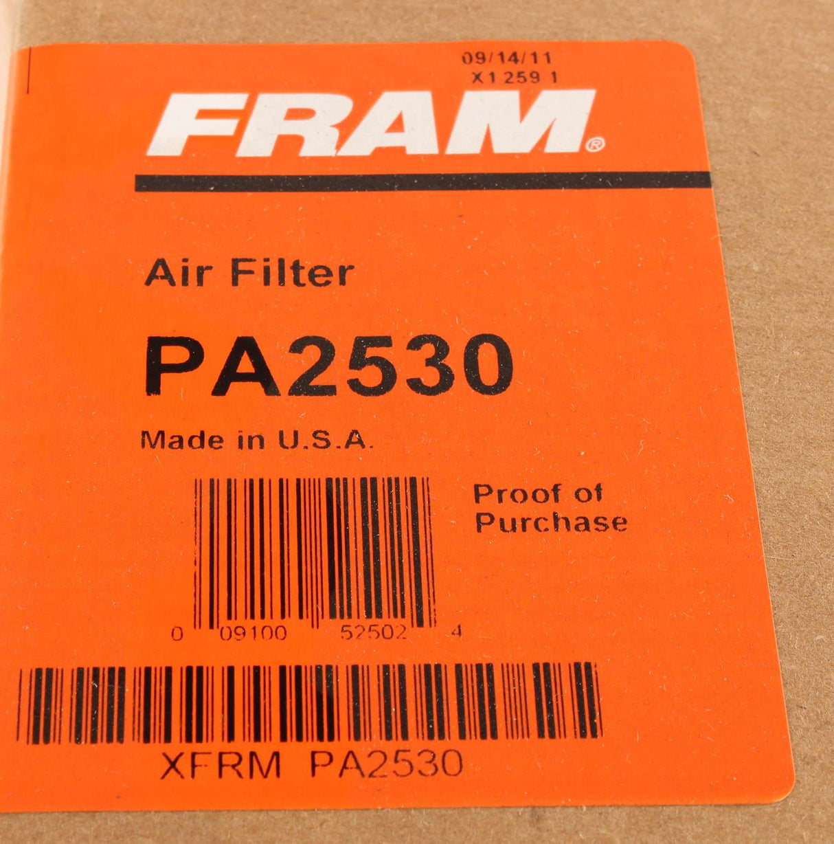 FRAM - PA2530 - AIR FILTER
