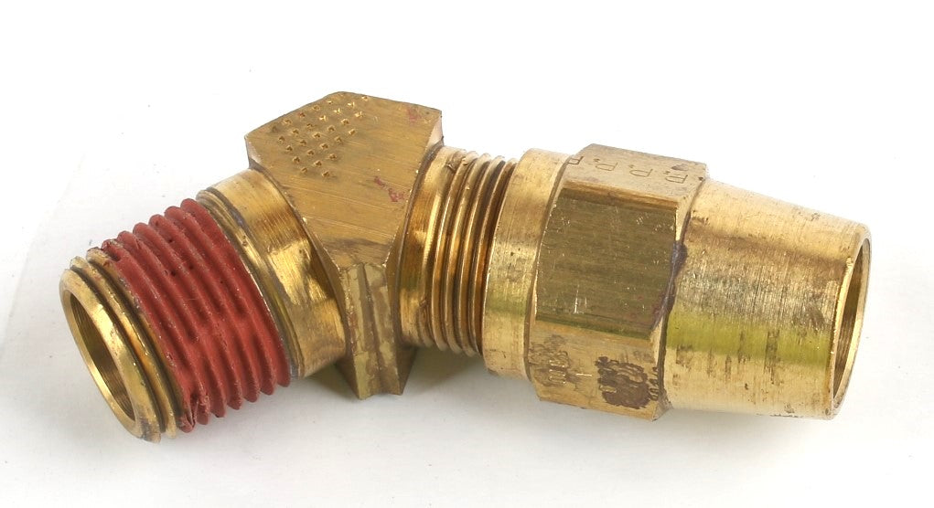MACK - 25106047 - FITTING ELBOW: 45deg 1/2"MNPT X 5/8 FLARE BRASS
