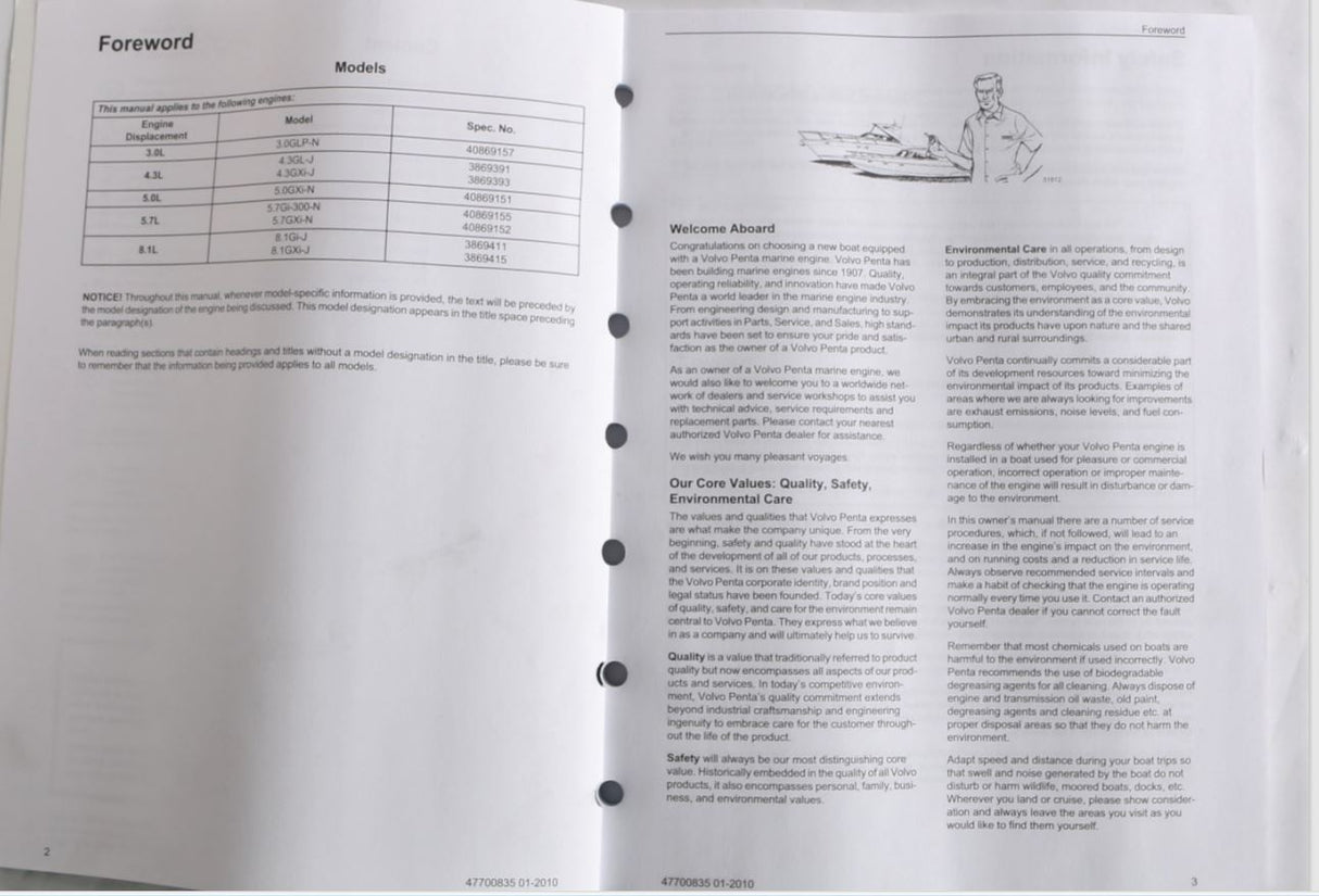VOLVO PENTA - 47700835 - OPERATORS MANUAL
