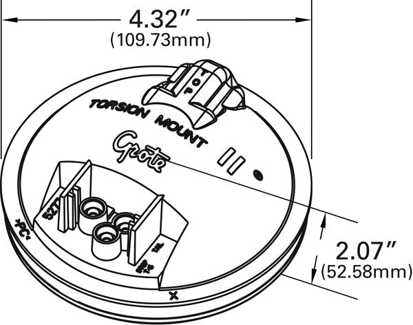 GROTE - 52770 - TORSION MOUNT II 4" STOP TAIL TURN LIGHT
