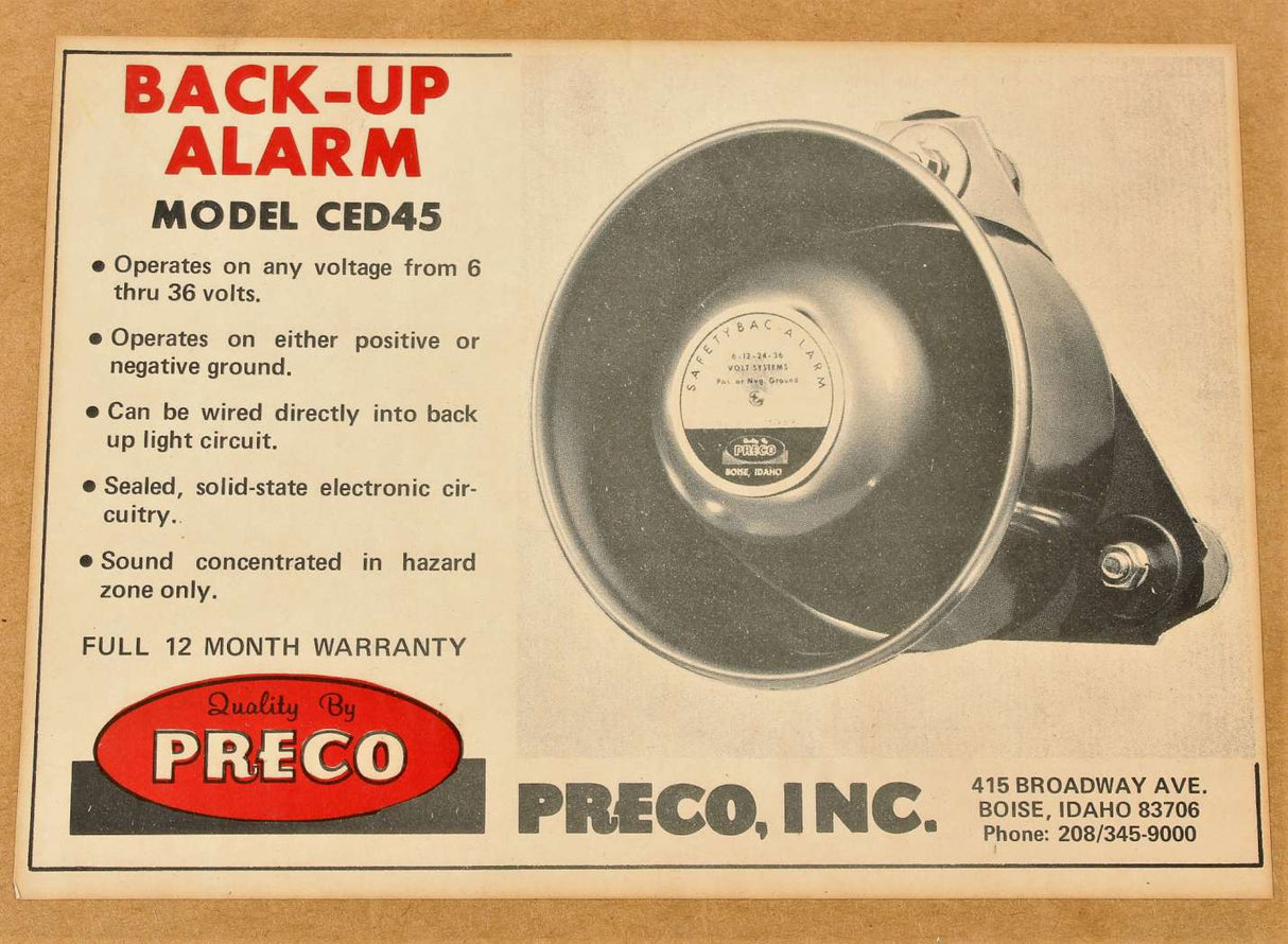 PRECO - CED45 - BACK-UP ALARM