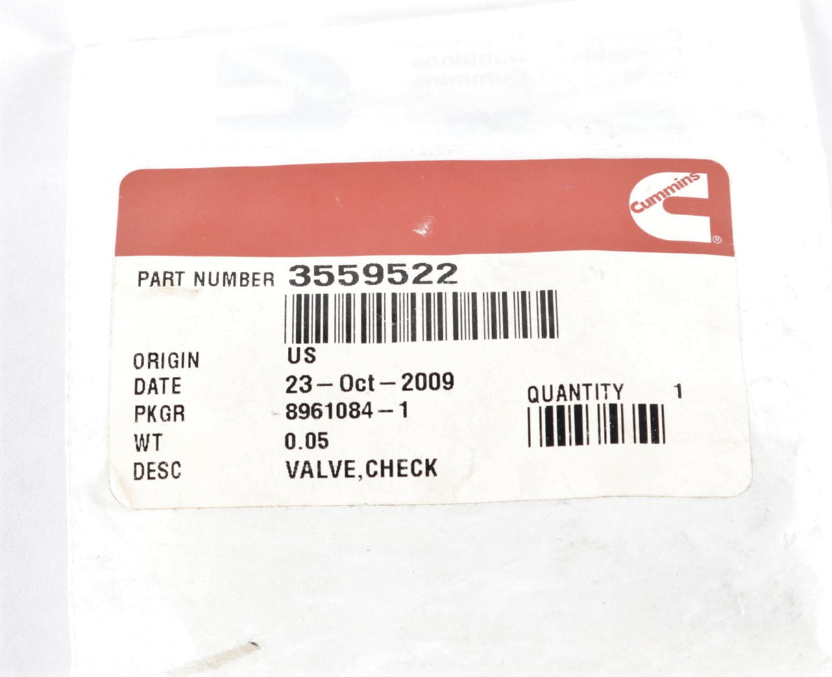 HOLSET - 3559522 - VALVE