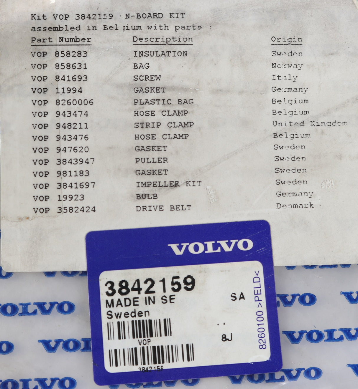 VOLVO PENTA - 3842159 - ONBOARD KIT