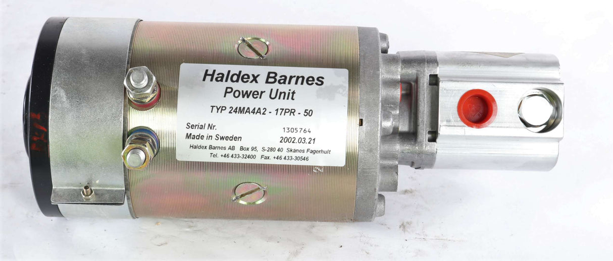 HALDEX-BARNES - 24MA4A2-17PR-50 - POWER UNIT: ELECTRIC MOTOR/HYDRAULIC GEAR PUMP ASM