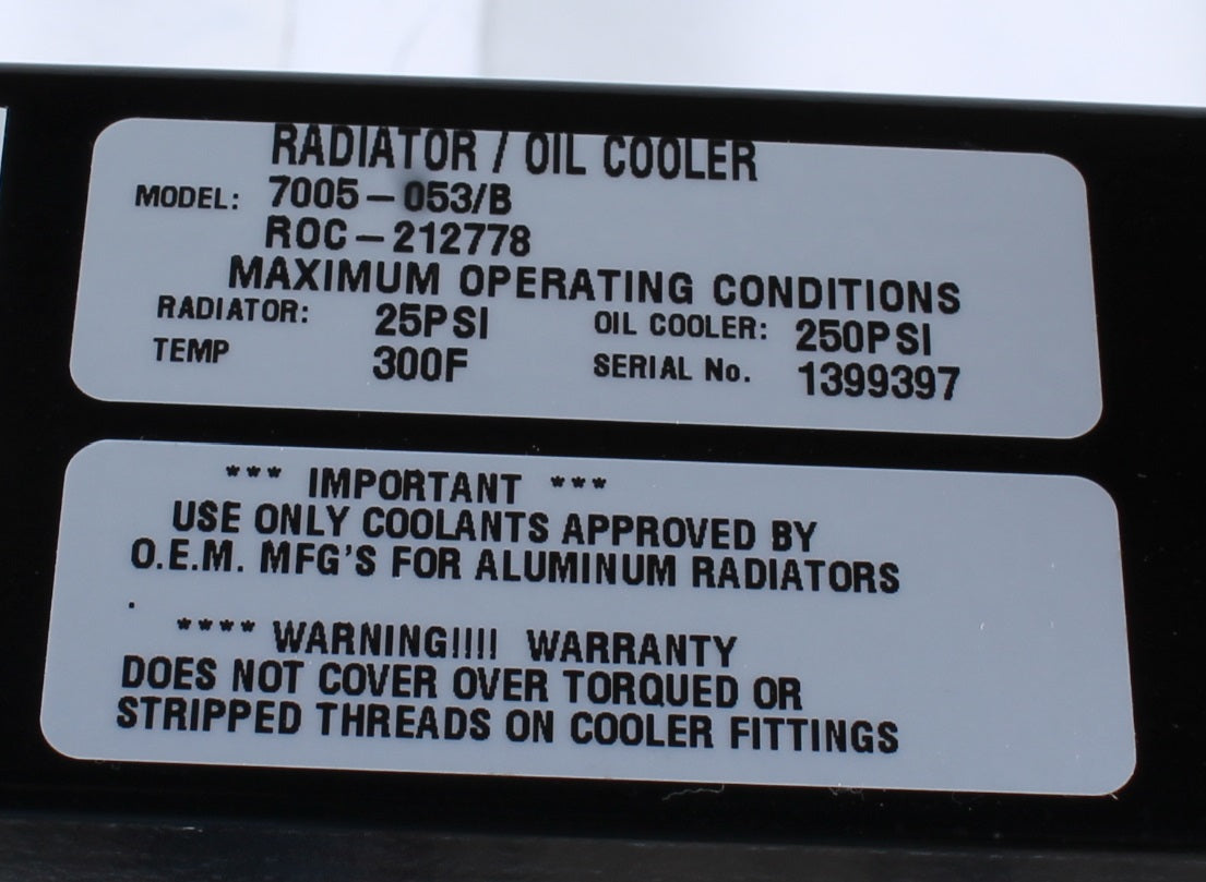 ASV - 7005-053 - RADIATOR COOLER