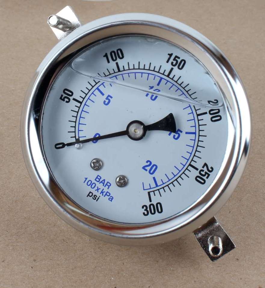 PIC GAUGES - 203L-254H-LT - GAUGE 0-300 PSI/BAR 2 1/2""CNTR