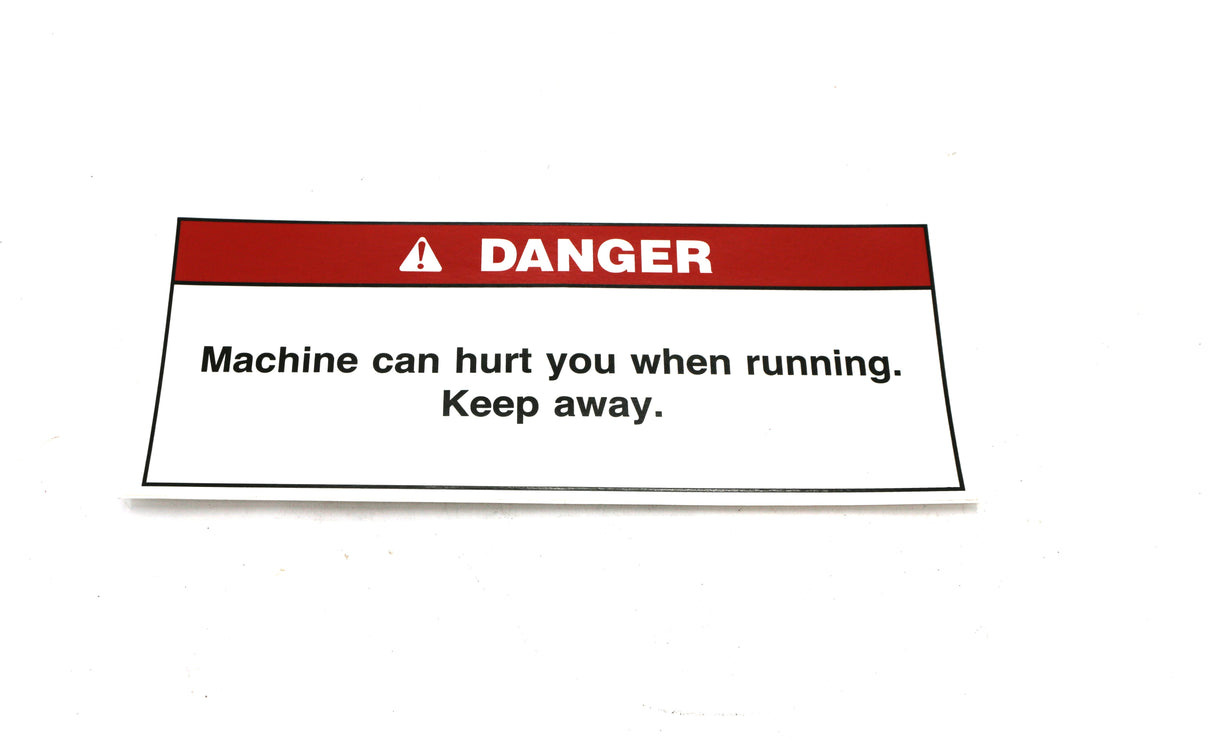 SCHWARZE - 29710 - DANGER MACHINE CAN HURT YOU DECAL