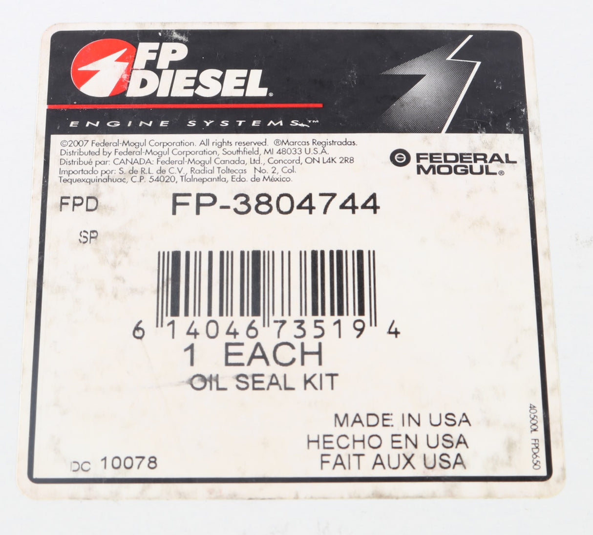 FP DIESEL - FP-3804744 - FRONT CRANKSHAFT SEAL KIT