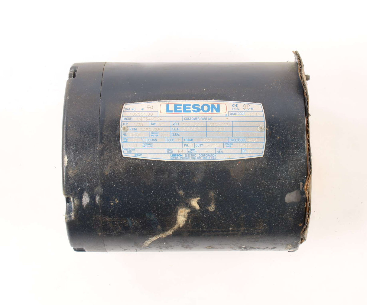 LEESON ELECTRIC MOTOR (REGAL REXNORD) - C4T34NZ2A - ELECTRIC MOTOR