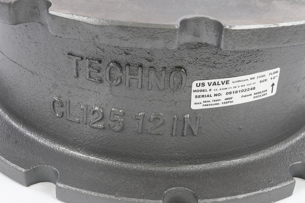 TECHNO - 12.-EHW-CI-36-V-NS-125-FF - 12in BUTTERFLY CHECK VALVE