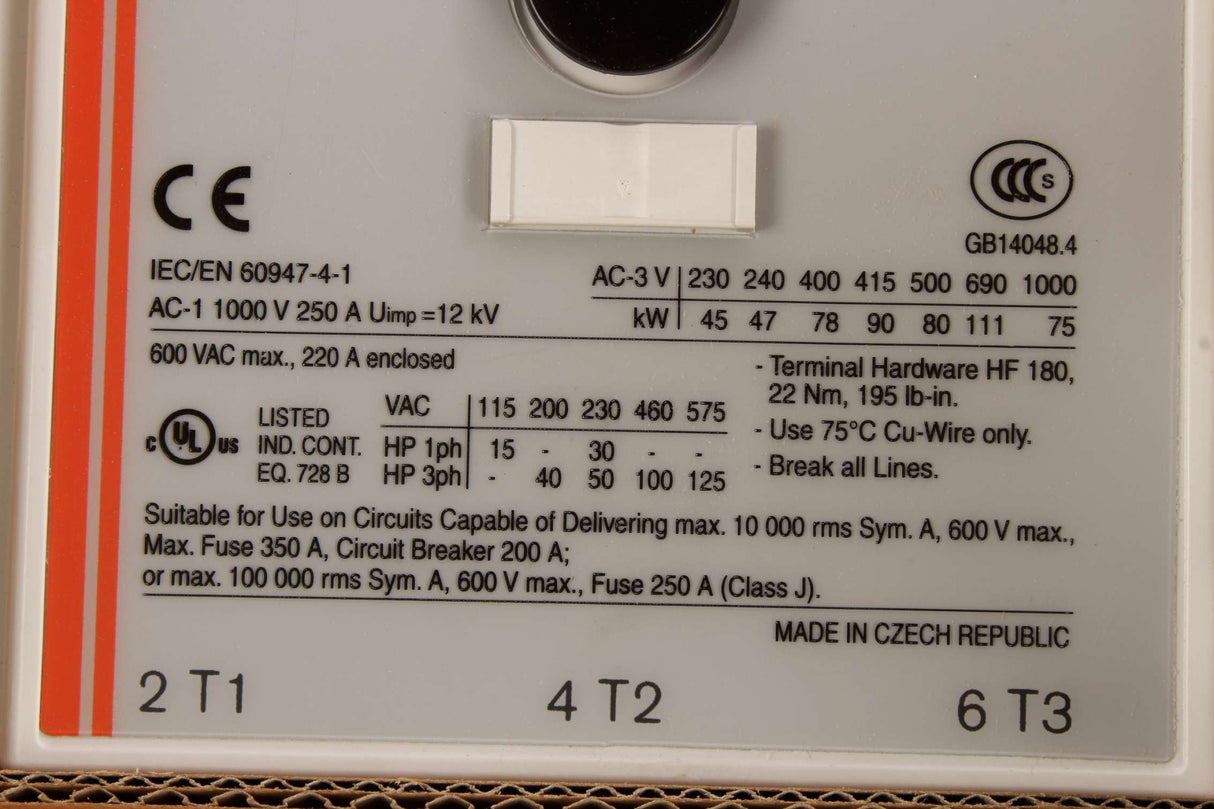 SPRECHER & SCHUH - CA6-140-11-120B - CONTACTOR