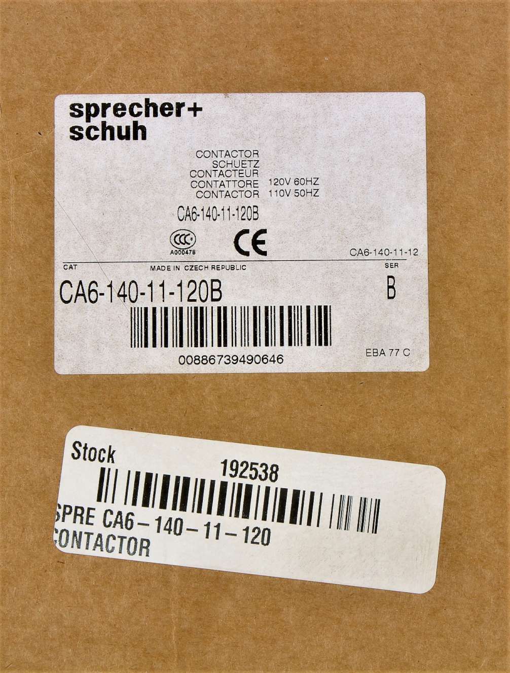 SPRECHER & SCHUH - CA6-140-11-120B - CONTACTOR