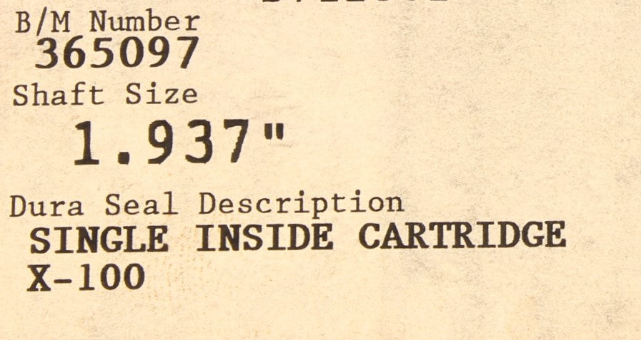 DURA SEAL - 365097 - X-100 Single Inside Cartridge 1.937in