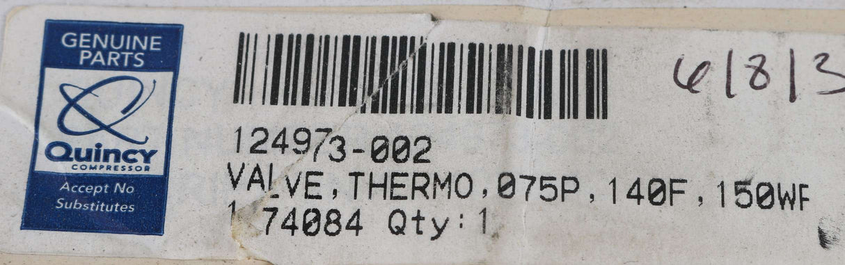QUINCY AIR COMPRESSOR - 124973-002 - VALVE