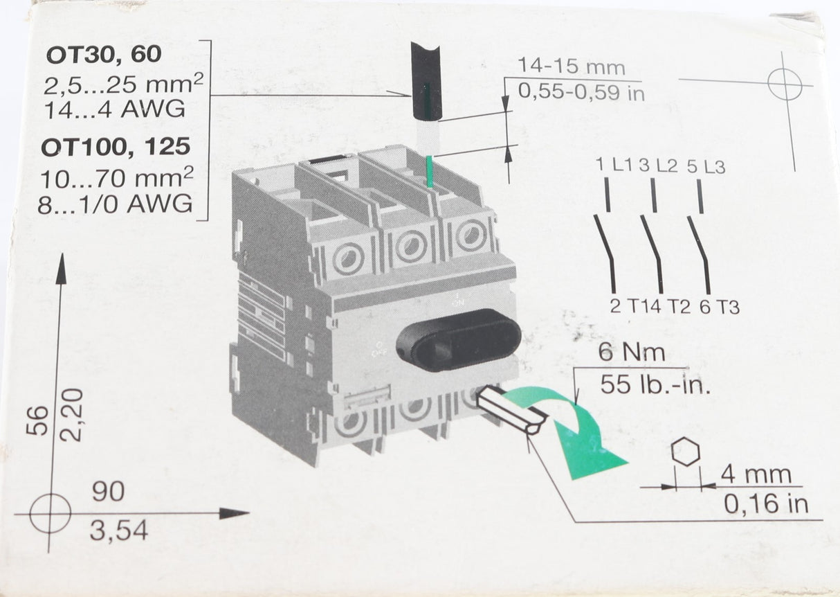 ABB - 1SCA105004R1001 - DISCONNECT SWITCH 3PH  600VAC  100A 60HZ