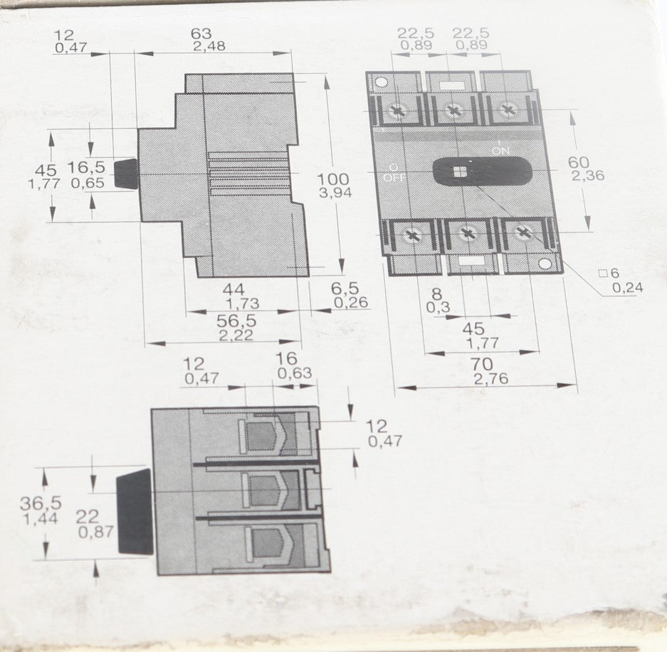 ABB - 1SCA105004R1001 - DISCONNECT SWITCH 3PH  600VAC  100A 60HZ