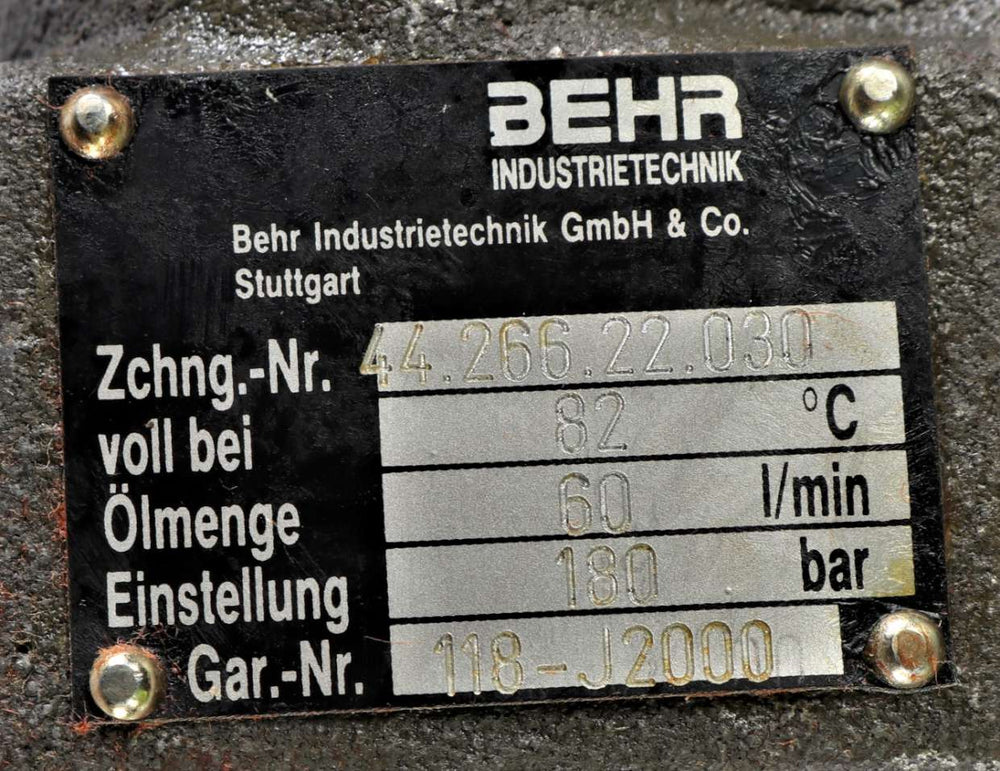 BEHR HELLA - 44.266.22.030 - COOLANT BLOWER CONTROL 60 I/MIN  180 BAR